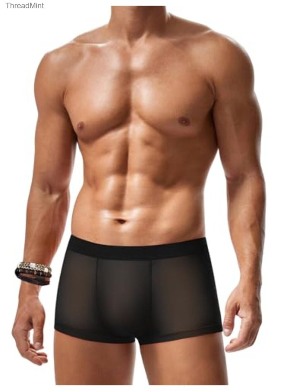 Mens Breathable Mesh Boxer Briefs Stretch Lightweight Underwear